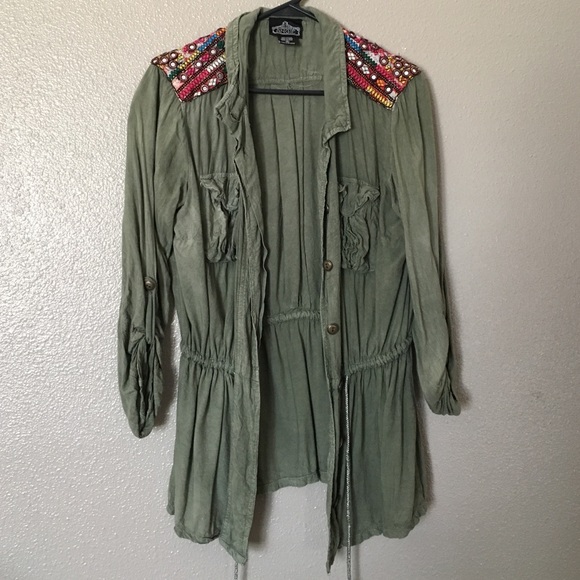 Embroidered military jacket