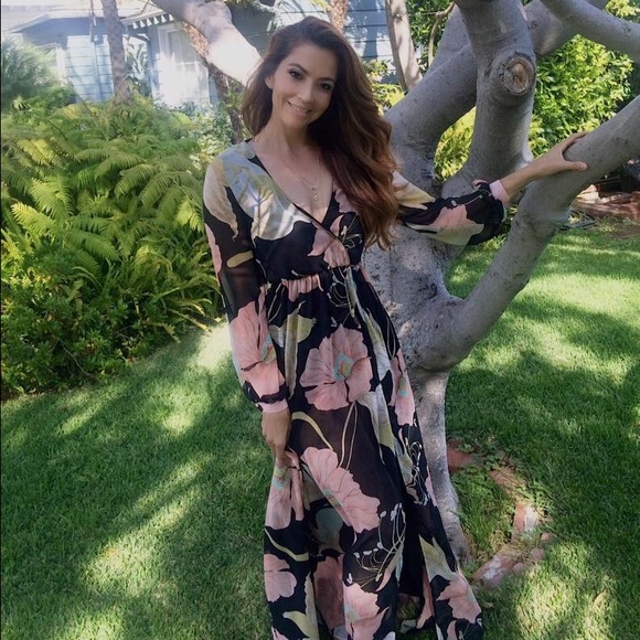 Lulus floral chiffon print dress