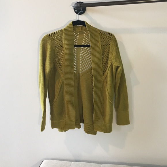 silence + noise lime green cardigan