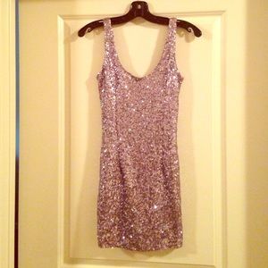 Lilac Sequin Bodycon Dress from TOBI