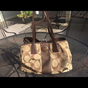 Authentic Coach Carryall Khaki-Brown #E1071-F13533