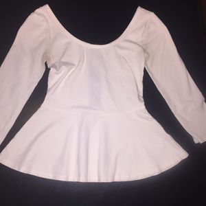 EXPRESS Bright White Peplum Back Zip Shirt