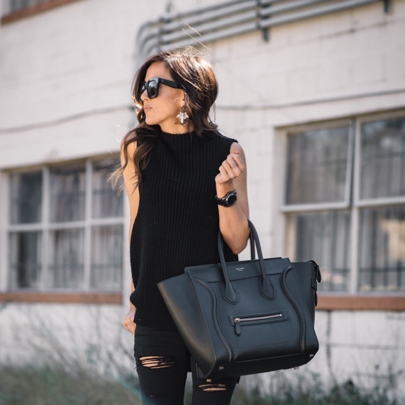 Club Monaco black sleeveless cashmere sweater