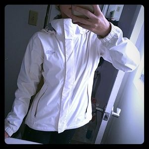 Northface Resolve Waterproof Rain Jacket Off White