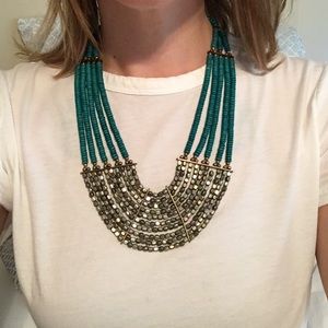 Turquoise & Mixed Metal Beaded Necklace