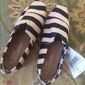 Black and white striped Toms