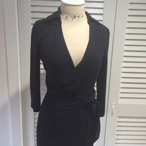 Navy blue Ann Taylor wrap dress.