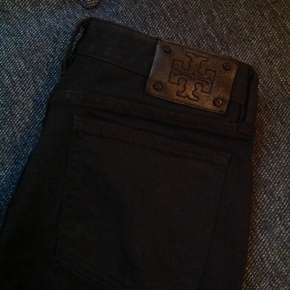 Tory Burch Black Skinny Straight Leg Jeans - Picture 2 of 4