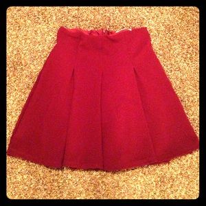Burgundy Pleated Skirt