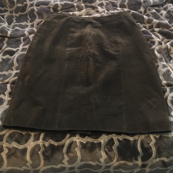 Dark brown leather skirt
