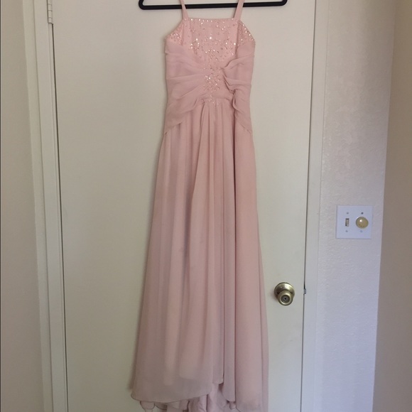 sweep train chiffon junior bridesmaid dress