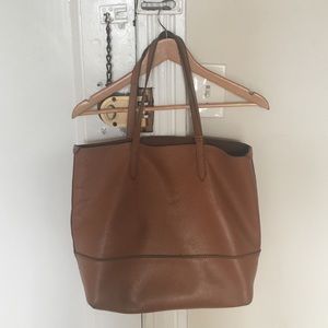 J.Crew cognac leather tote bag