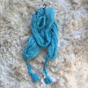 Teal Scarf with fun braided detailing