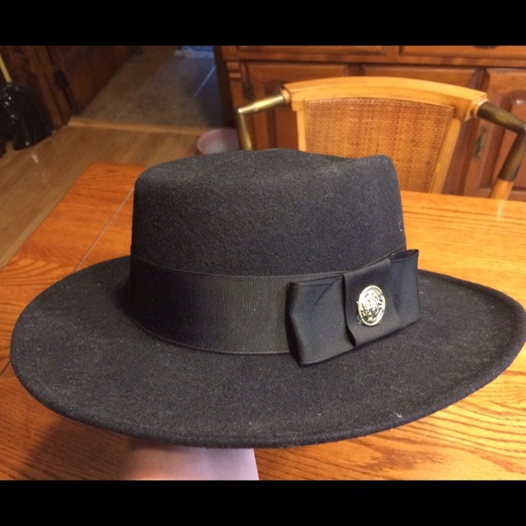 Black wool felt dressy hat- made in USA