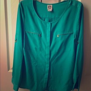 Turquoise Anne Klein blouse