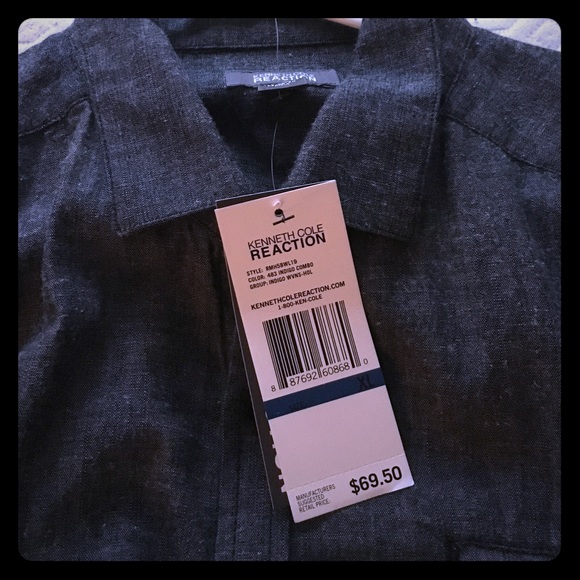 New Kenneth Cole Reaction Button Down Men's Shirt