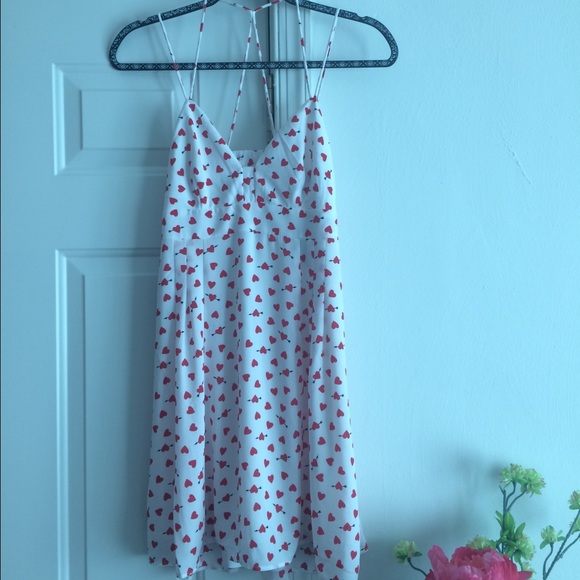 Express Hearts Dress Cut Out Back NWT