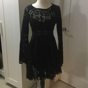 Free People Black Lace Dress Size 2