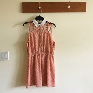 Pink&green knee length dress