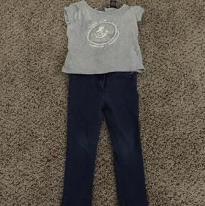 Nautica shirt and skinny blue pants size 2t