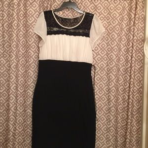 Black and white dress with belt