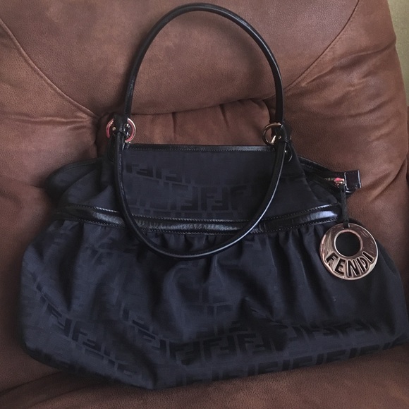 Fendi Chef Zucca tote black shoulder bag - Picture 2 of 9