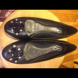 Easy sprit antigravity black leather flat