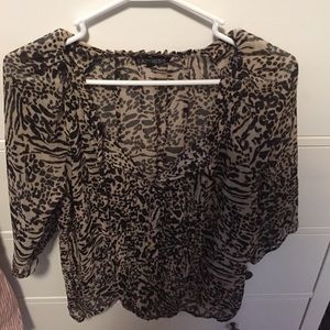Express sheer leopard shirt