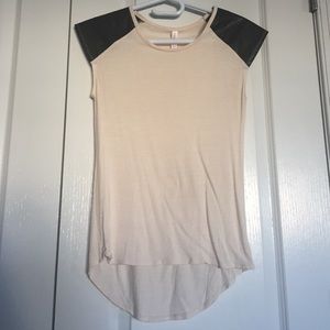 Cream Top Leather Sleeves