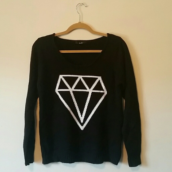 Black Sweater with White Diamond
