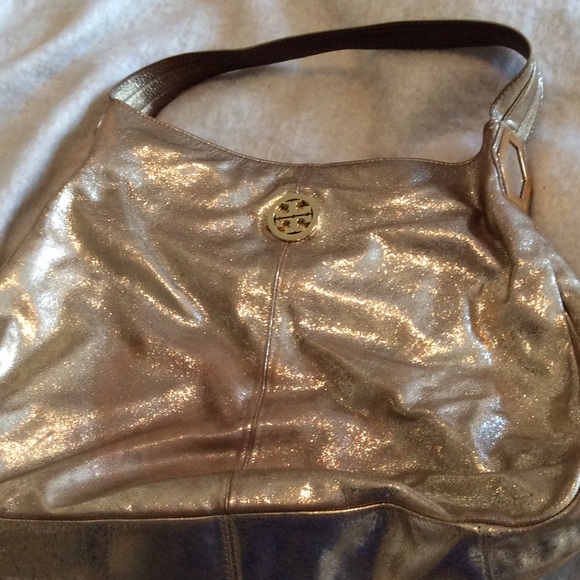 Tory Burch Metallic Gold leather Hobo Bag