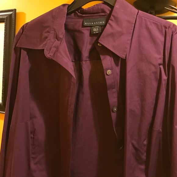 Purple button down top