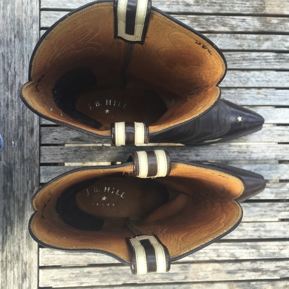 JB Hill Cowboy Boots. Chocolate Italian Leather. - Picture 3 of 4