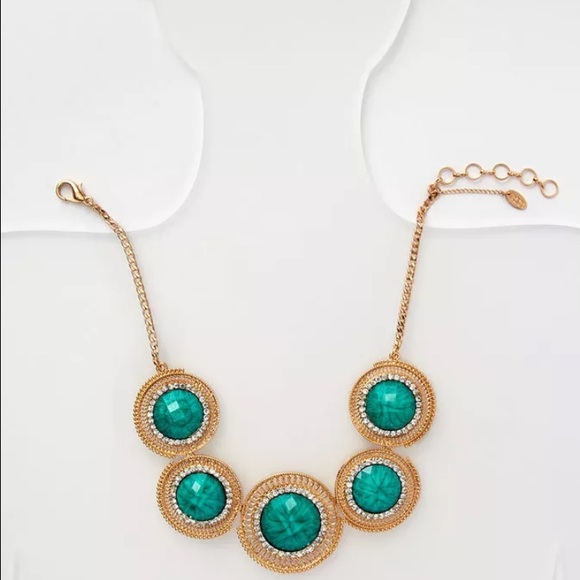 Amrita Singh Faye Disc Statement Necklace Teal - Picture 2 of 2