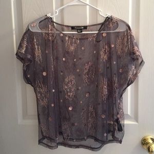 Glitter see through shirt from Forever 21