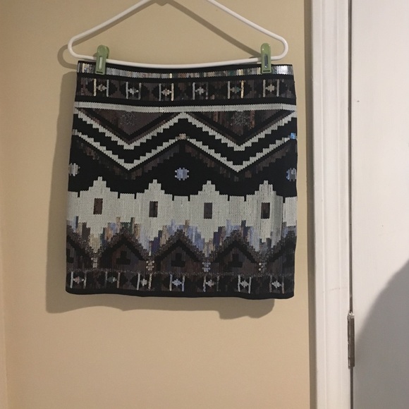 Express black sequin skirt