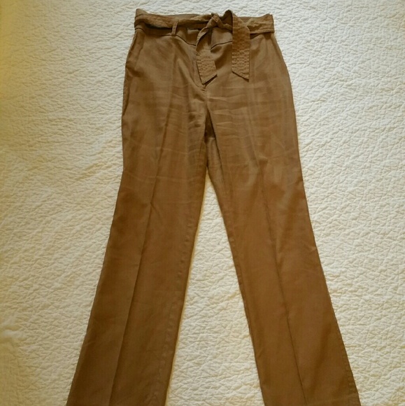 Ann Taylor Belted Tan Trousers - Picture 2 of 4