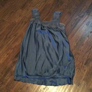 Blue satin bubble dress