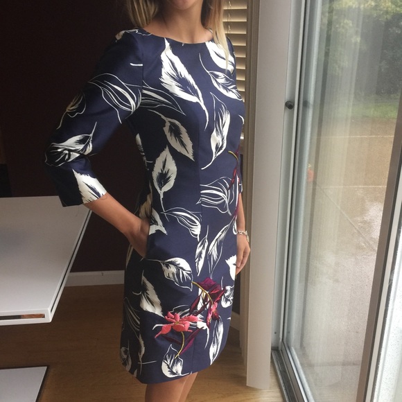 Nordstrom Signature silk and wool feather print - Picture 2 of 4