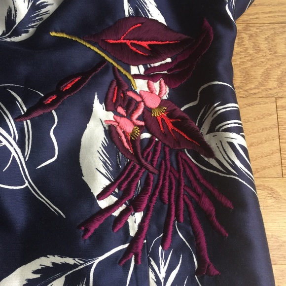 Nordstrom Signature silk and wool feather print - Picture 4 of 4