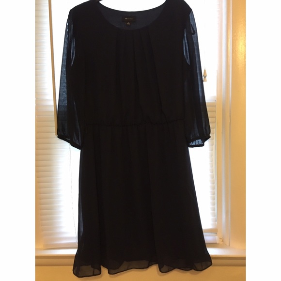 Dark blue chiffon dress