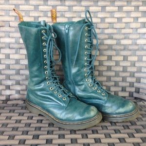 teal dr martens boots