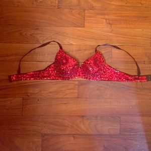 Red bedazzled bra 36 C