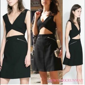 STUDIO Zara BLACK CUT OUT DRESS WITH ZIPS XS
