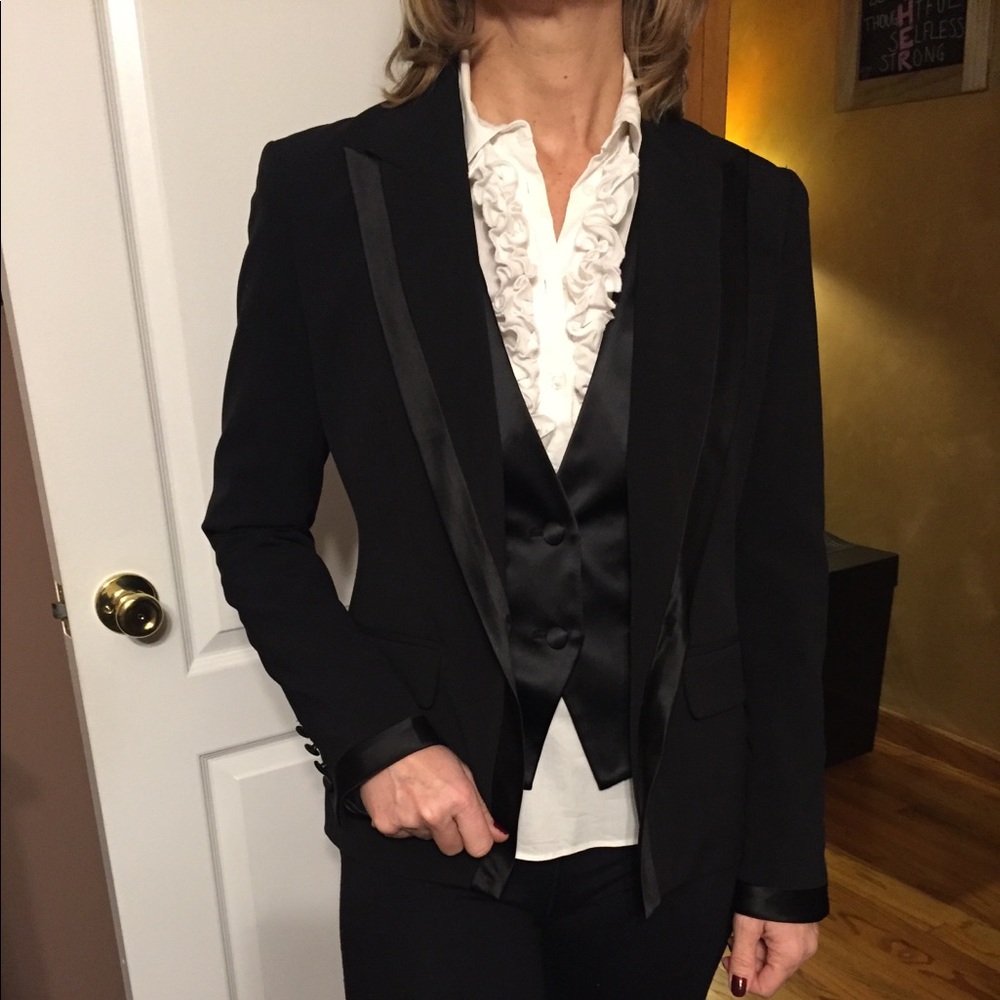 NY & Co Tuxedo jacket, vest and Two Ruffled shirts