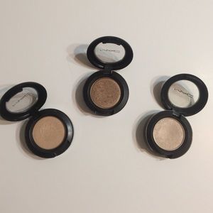 3 MAC Eyeshadows 'Ricepaper' 'Woodwinked' 'Shroom'