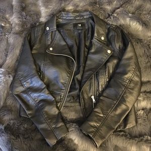 Faux leather coat