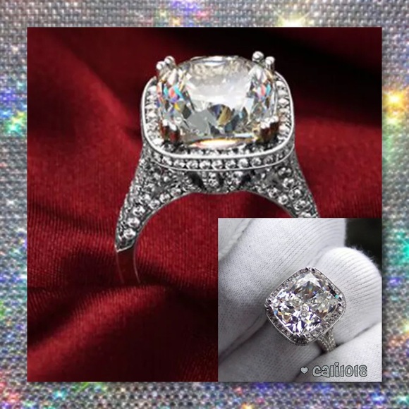 🆕 5cts Plus Split Shank 925 Silver Ring - Picture 2 of 5