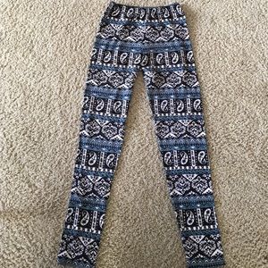 Blue Colorful Leggings