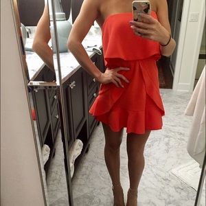 BCBGMaxAzria flirty red strapless mini